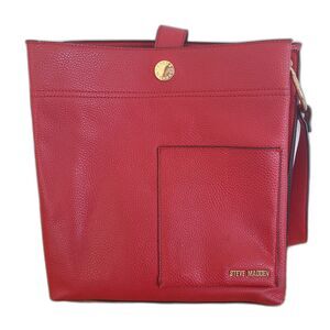 Vintage Steve Madden Red Faux Leather Handbag Shoulder Bag Crossbody Bag Purse